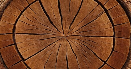 Poster - close up tree stump with circular cut in the middle