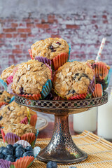 Canvas Print - Blueberry, banana and oat muffins