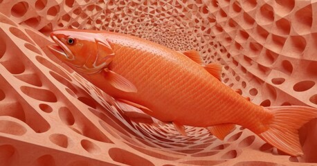 Poster - fish in paper with hole the middle