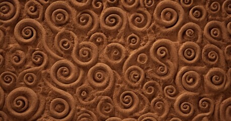 Leinwandbilder - brown background with swirls and circles