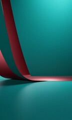 Aufkleber - red and green wall with curved edge