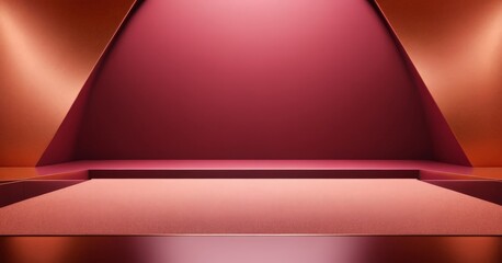 Leinwandbilder - empty red room with spotlights and carpet