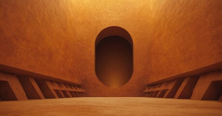 Poster - tunnel in desert with light coming from the end