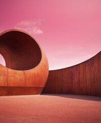 Poster - large metal sculpture in the middle desert