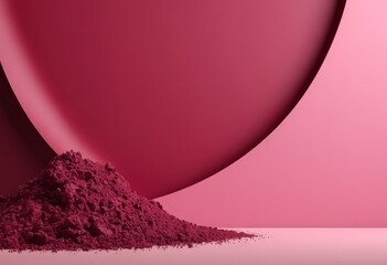 Fototapete - pile pink powder on background