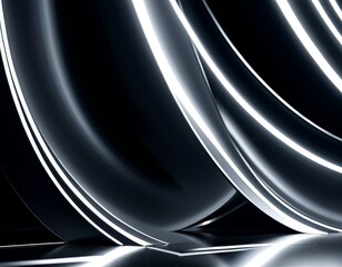 Aufkleber - black and white background with curved design