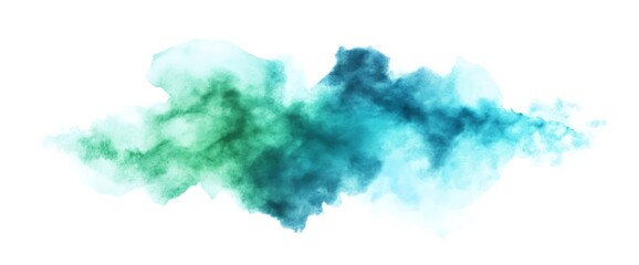 Wall Mural - Abstract watercolor background with green and blue shades.