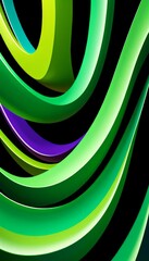 Aufkleber - green and purple swirl pattern on black background