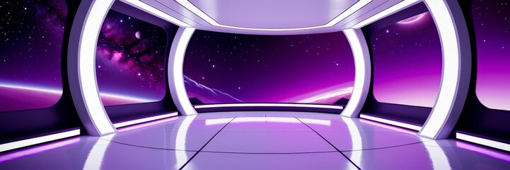 room with purple and white color scheme