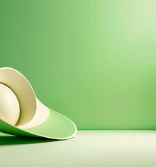 Leinwandbilder - green background with white hat on top