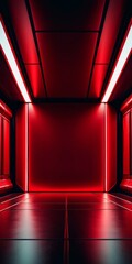 Fototapete - red room with two lights