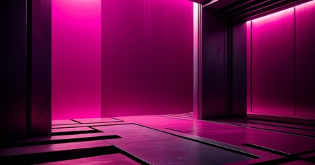 Fototapete - room with pink light