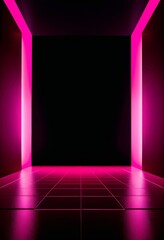Aufkleber - dark room with pink light coming from the ceiling