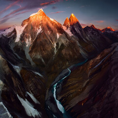 Wall Mural - sunrise in the mountains