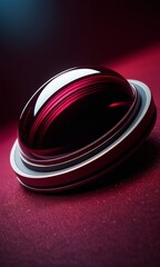 Fototapete - red and silver ring on surface