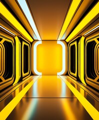 Aufkleber - yellow tunnel with light coming through it