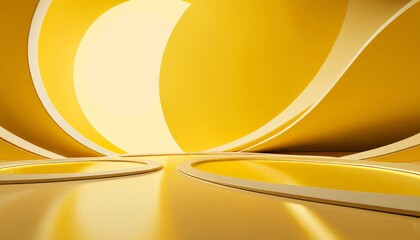Aufkleber - yellow background with curved curve