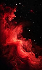 Poster - red smoke cloud in the dark sky