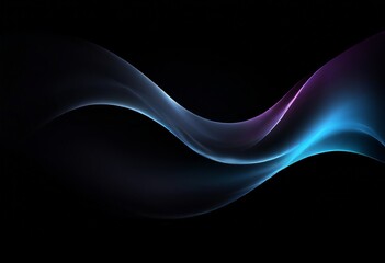 Aufkleber - black background with blue and purple wave