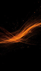 Wall Mural - Black background with abstract orange color