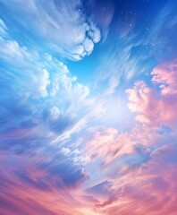Poster - pink sky with few clouds