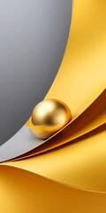 Leinwandbilder - gold sphere on grey background