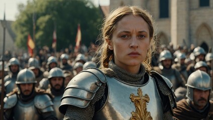 woman in armor, image of Joan of Arc