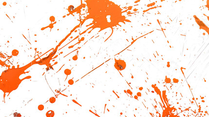 solid black background with a few larger orange paint splatters