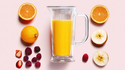 Wall Mural - A step by step visual on how to make a smoothie in a blender.