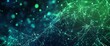 © pentolo - Abstract green network with glowing dots and lines.