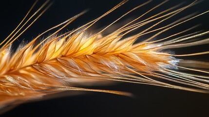 Sticker - Close-up of a Golden Wheat Spikelet