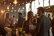 © Tanu - A corporate event with people networking and mingling. AI generated