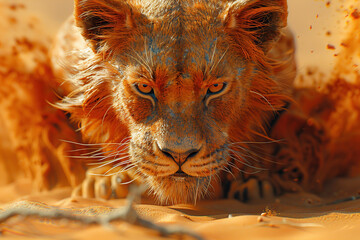 Poster - Lion Cub in the Sand