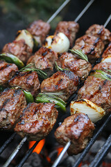 Poster - shish kebab on skewers