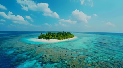 Poster - The atolls with their coral reefs and turquoise