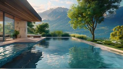 Wall Mural - Swimming pool a small space in a private