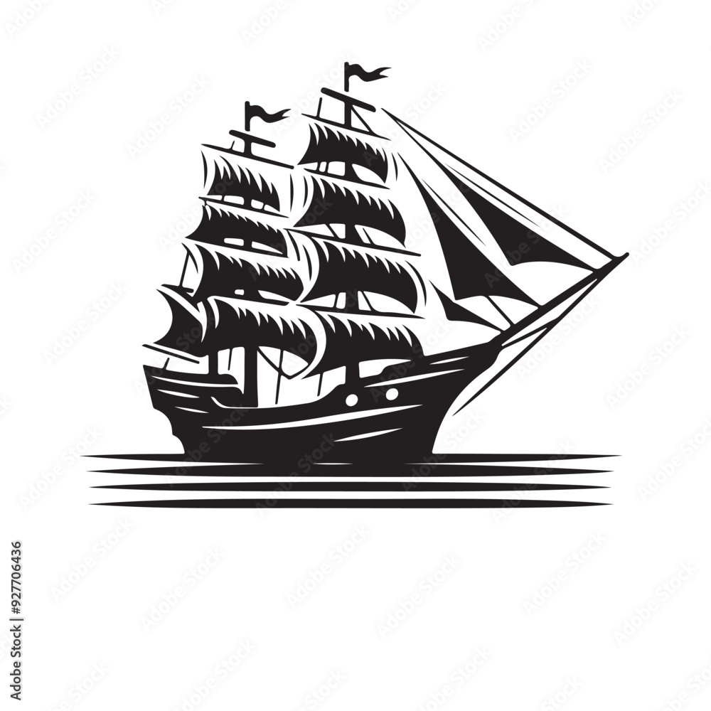 ship isolated on white background Stock Vector | Adobe Stock