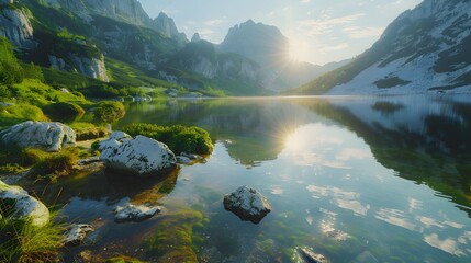 Canvas Print - The shore of the lake