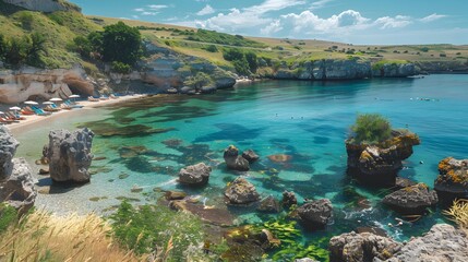 Canvas Print - A bay with crystal clear waters picture