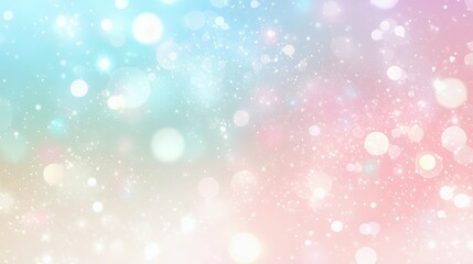 abstract pink, blue and beige bokeh background with bright light and glittering sparkles.