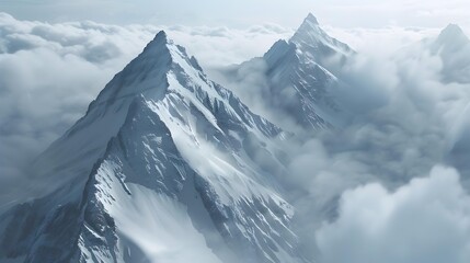 Wall Mural - The peaks surrounded by icy plateaus and deep