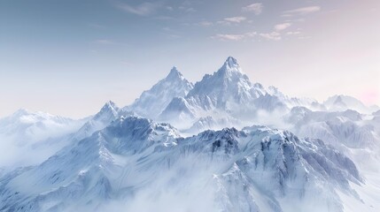 Poster - Peaks covered with eternal snow and ice caps