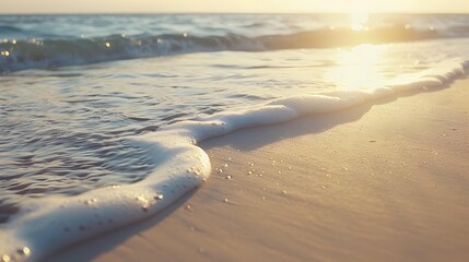 Wall Mural - Melodious waves slowly rolling onto the shore