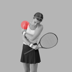 Portrait of an injured young tennis player