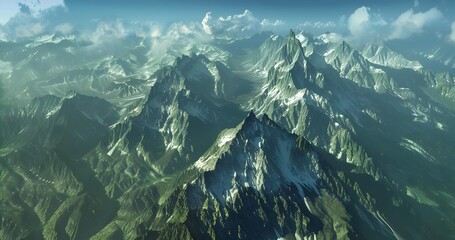 Poster - mountains with snow-capped peaks stretching