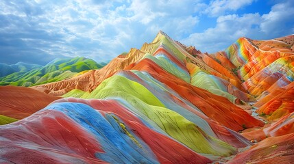 Wall Mural - Mountains with stunning colored slopes creating a unique