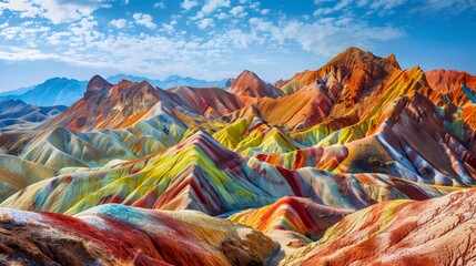 Wall Mural - Mountains with stunning colored slopes creating a unique