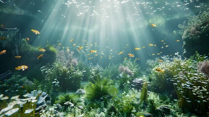 Wall Mural - Amazing valley with fields of algae and blooming img