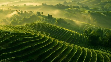 Wall Mural - The valleys of tuscany are covered with endless