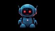 © PixelQraze - Cute Futuristic Robot with LED Eyes in Black Background